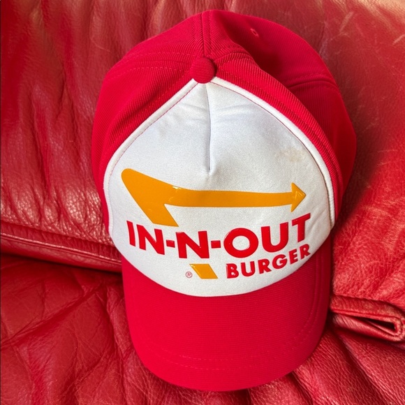 In-N-Out Burger Hat Employee Uniform Snapback Cap Short Brim Foam Unisex Adult - Picture 1 of 4